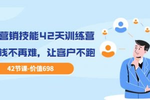 職場(chǎng)營(yíng)銷(xiāo)技能42天訓(xùn)練營(yíng)，讓賺錢(qián)不再難，讓客戶(hù)不跑，業(yè)績(jī)翻翻（價(jià)值698）