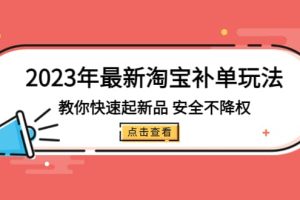 2023年最新淘寶補單玩法，教你快速起·新品，安全·不降權（18課時）