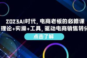2023AI·時(shí)代，電商老板的必修課，理論 實(shí)操 工具，驅(qū)動(dòng)電商銷(xiāo)售轉(zhuǎn)化