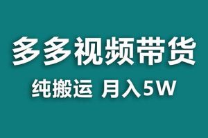【藍海項目】多多視頻帶貨，靠純搬運一個月搞5w，新手小白也能操作【揭秘】