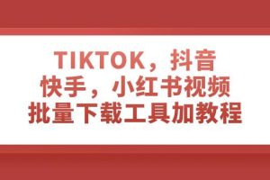 TIKTOK，抖音，快手，小紅書視頻批量下載工具加教程