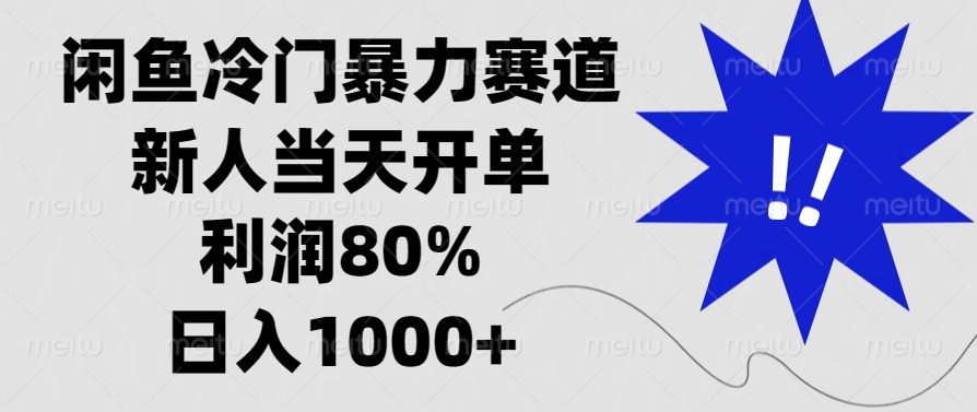 閑魚冷門暴力賽道，利潤80%，日入1000+新人當天開單，