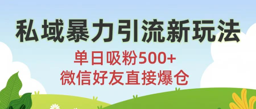 私域暴力引流新玩法!單日吸粉500+,微信好友直接爆倉